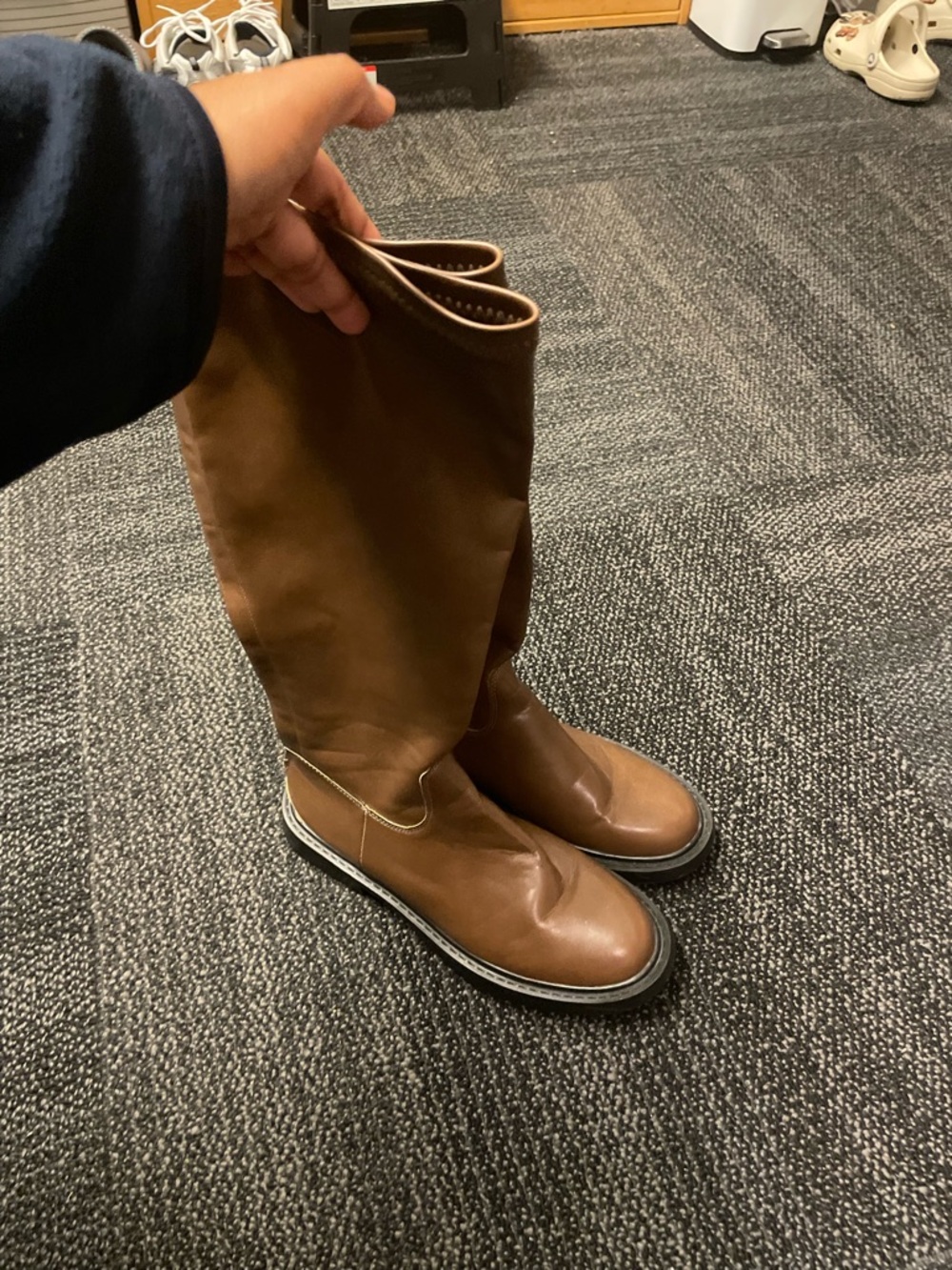 Tall Brown Leather Riding Boots